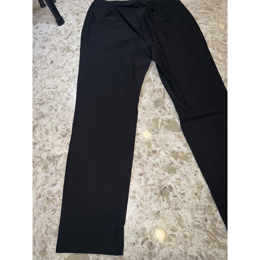 Eileen Fisher Washable Stretch Crepe Slim Ankle Pant Black QRTKO-P0696M Size M